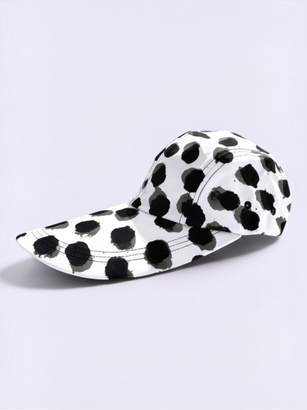 Norma Kamali Long Bill Baseball Cap Paint Dots OS NWT Rare Adjustable Hat